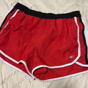 Reebok Women's Red and Black Athletic Shorts